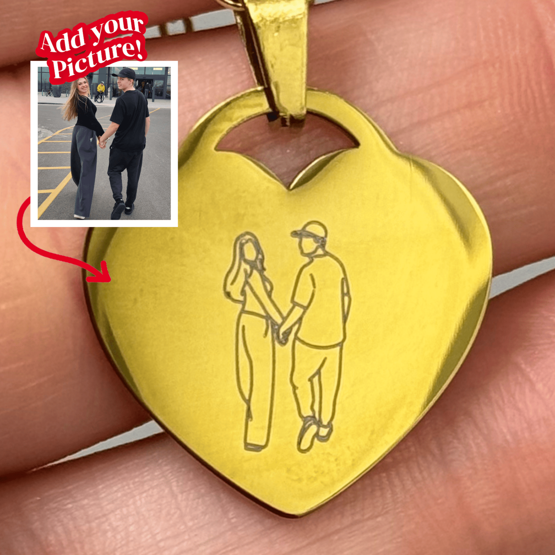 Custom Soulmate© Heart Necklace Photo Outline - Soulmate Customs