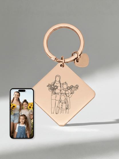 Mom Custom Engraved Photo Keychain - Soulmate Customs