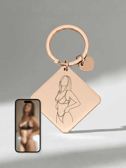 Spicy Custom Engraved Photo Keychain - Soulmate Customs