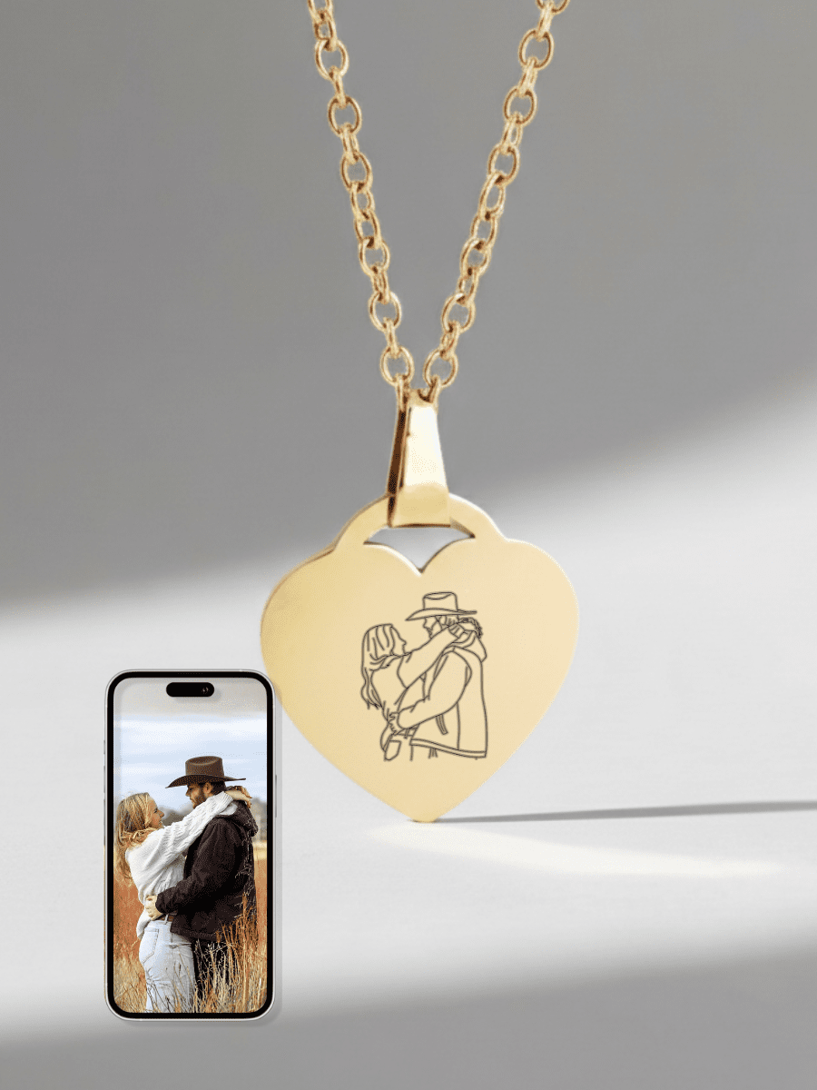 Soulmate Custom Engraved Photo Heart Necklace - Soulmate Customs