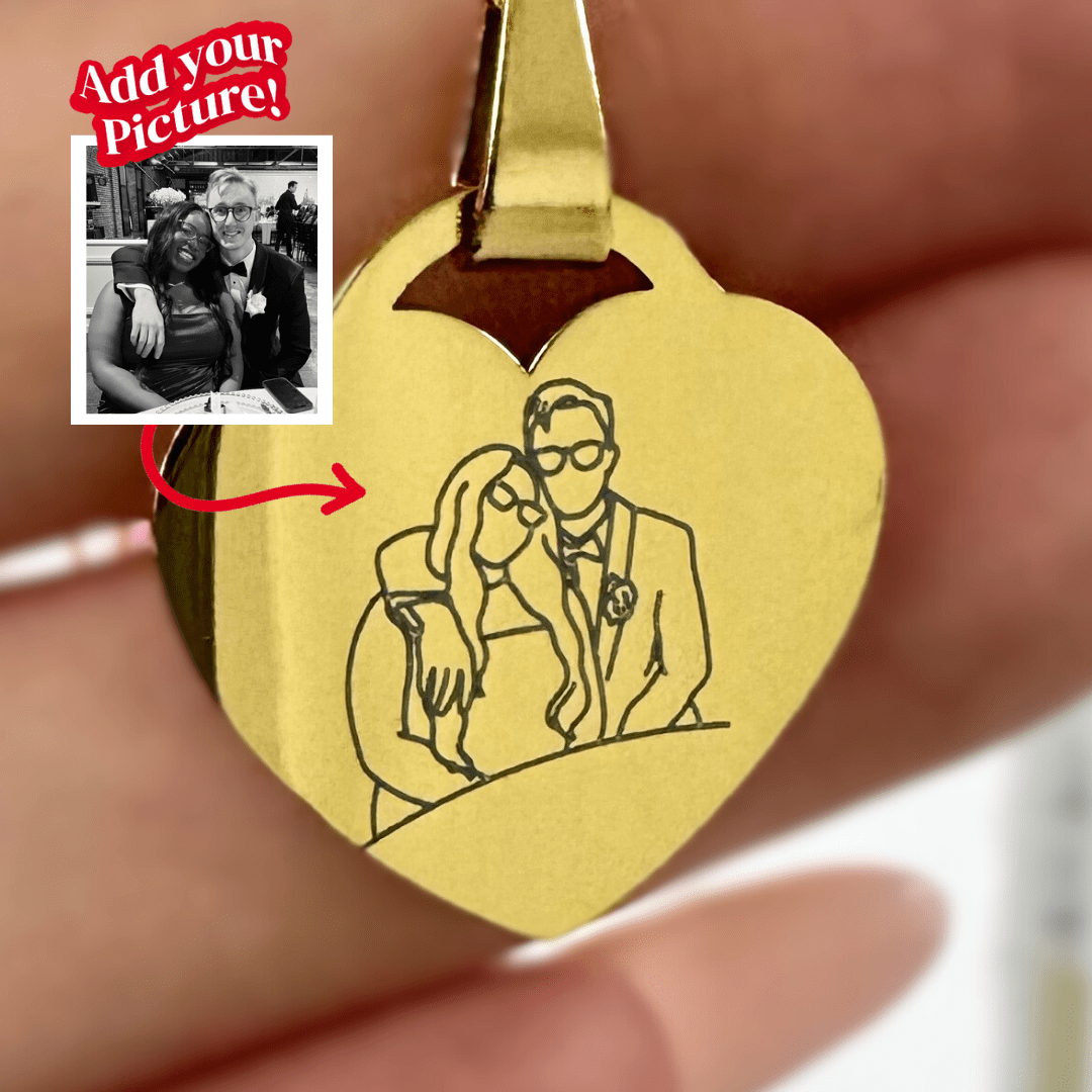 Custom Soulmate© Heart Necklace Photo Outline - Soulmate Customs