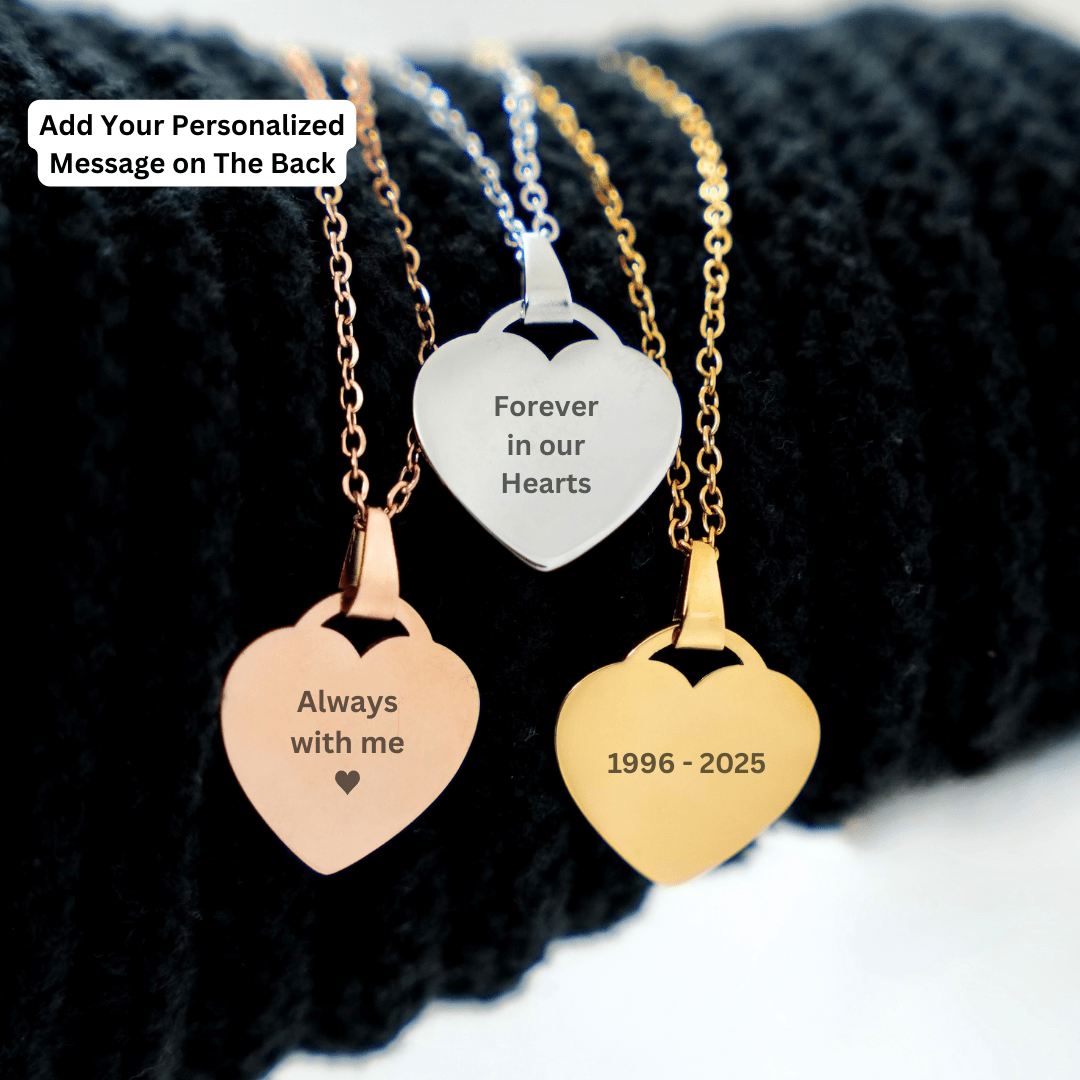 Custom Memorial Heart Necklace - Soulmate Customs