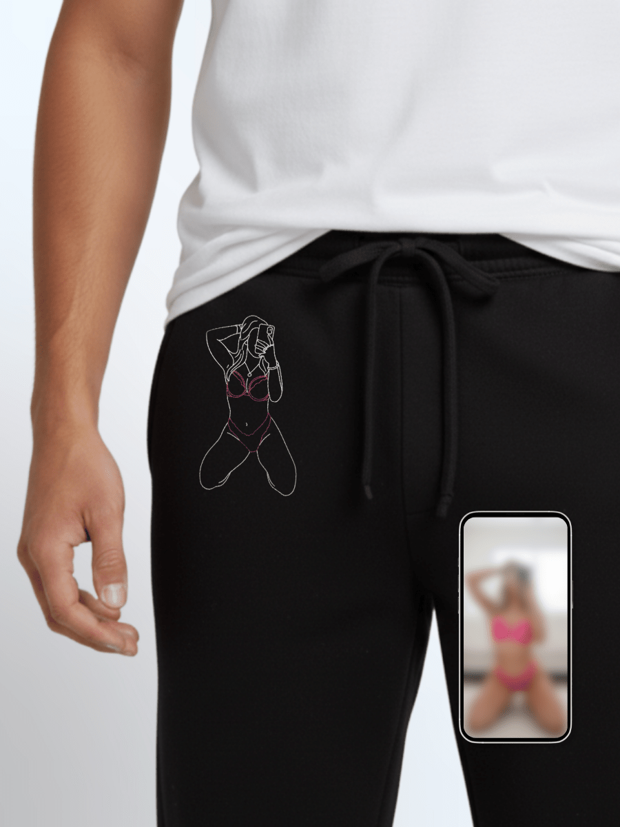 Custom Embroidered Photo Sweatpants - Soulmate Customs