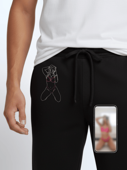 Custom Embroidered Photo Sweatpants - Soulmate Customs