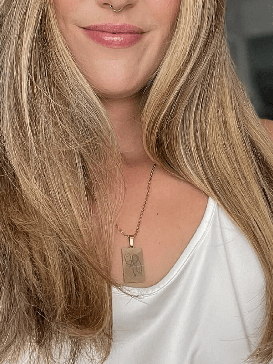 Custom Tag Outline Necklace - Soulmate Customs