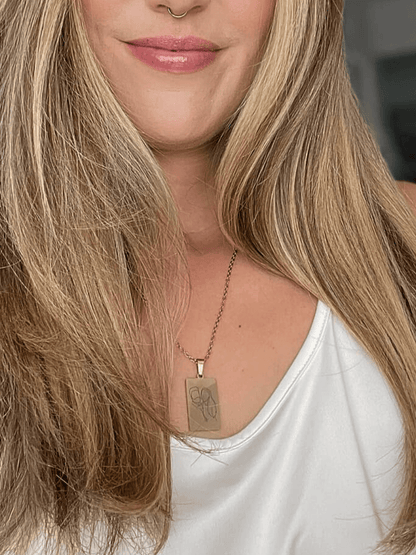 Custom Tag Outline Necklace - Soulmate Customs