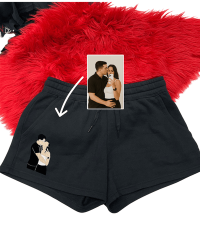 Custom Photo Outline Women's Shorts - Soulmate Customs