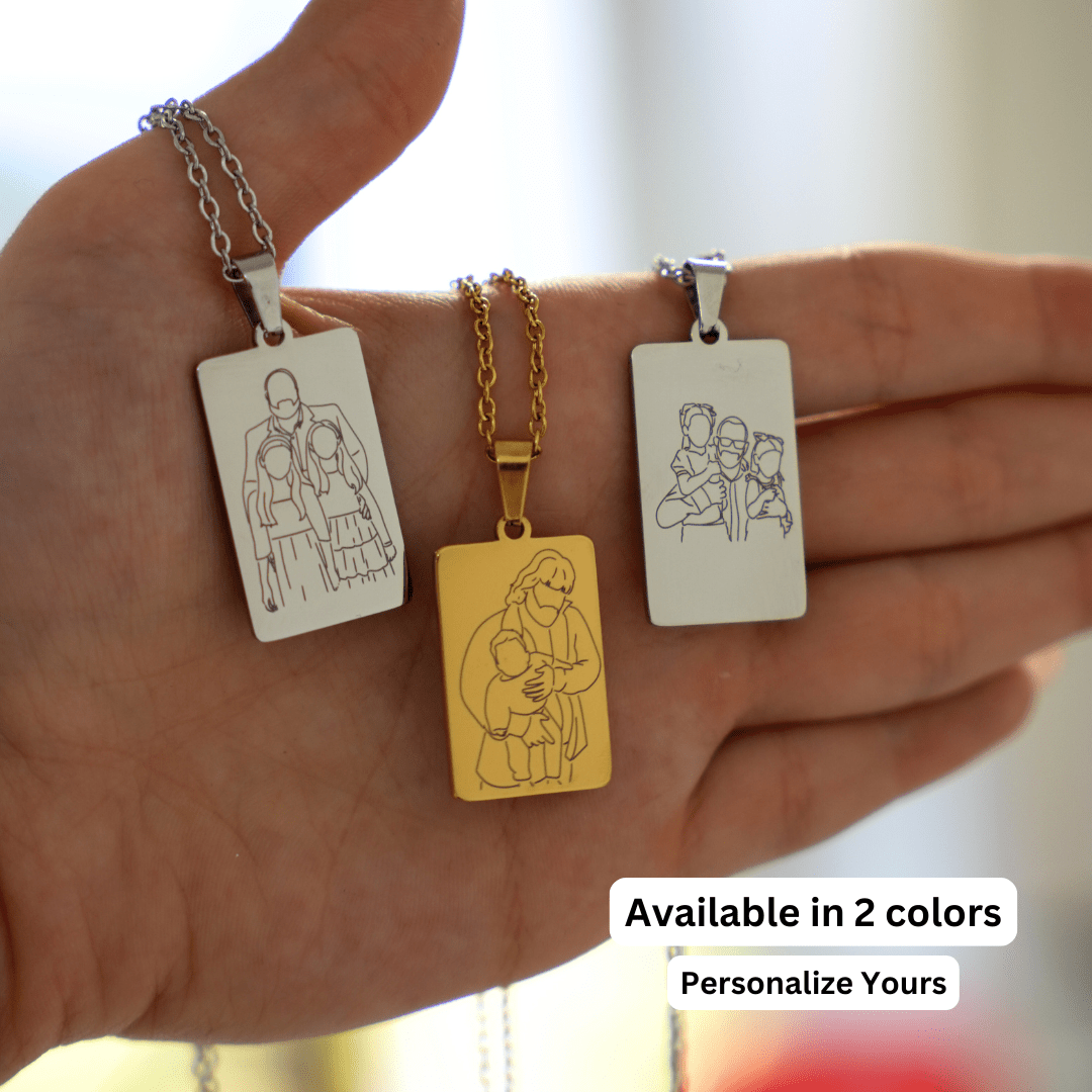 Father's Day Custom Soulmate© Tag Outline Necklace - Soulmate Customs