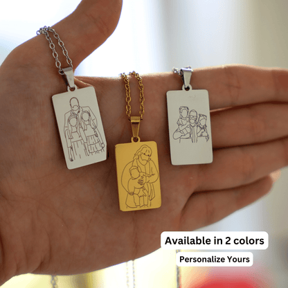 Father's Day Custom Soulmate© Tag Outline Necklace - Soulmate Customs