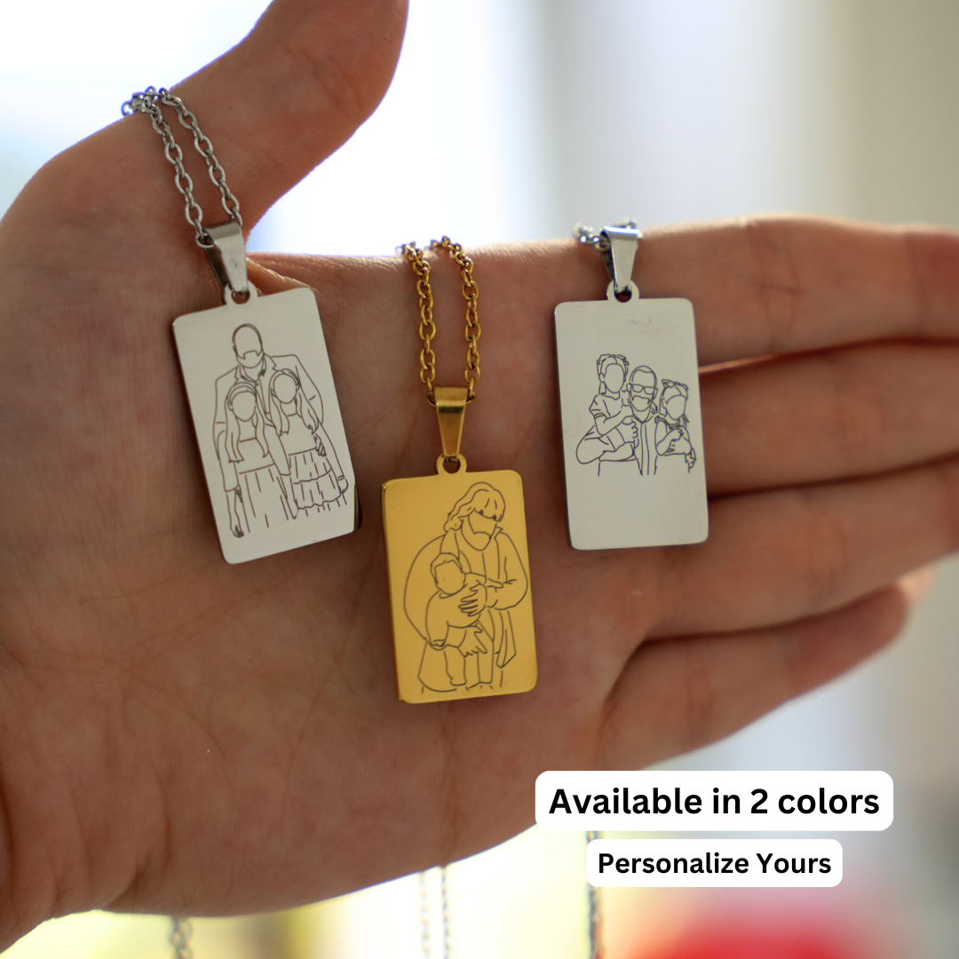Father's Day Custom Soulmate© Tag Outline Necklace