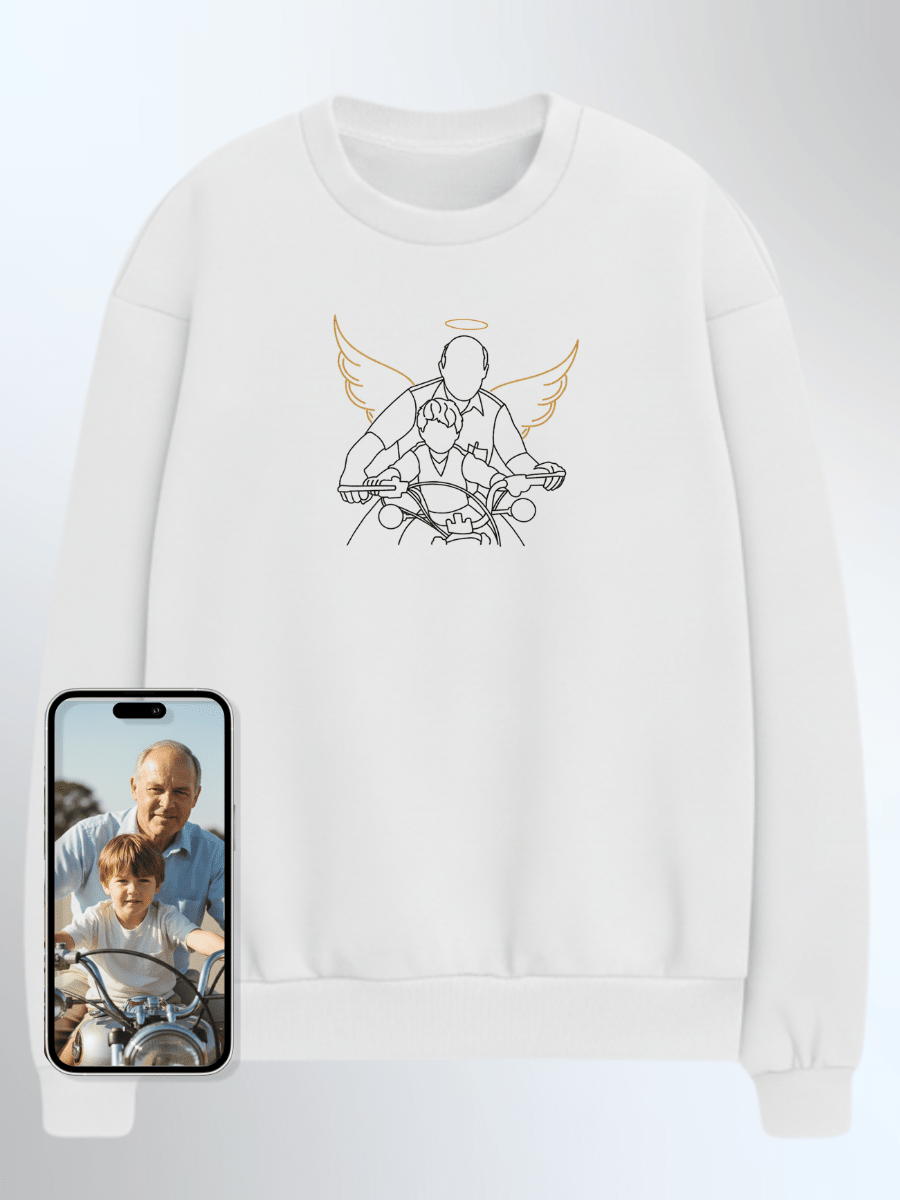 Memorial Custom Embroidered Photo Sweatshirt - Soulmate Customs