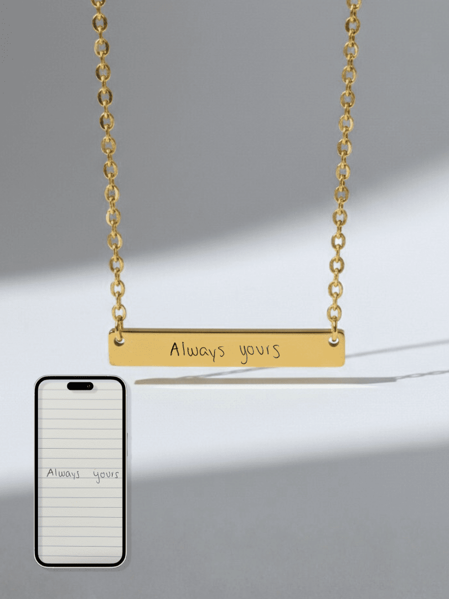 Soulmate Custom Engraved Text Bar Necklace - Soulmate Customs