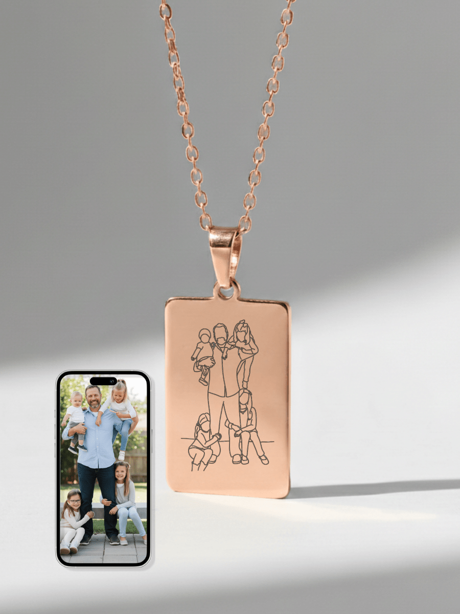 Dad Custom Engraved Photo Tag Necklace - Soulmate Customs