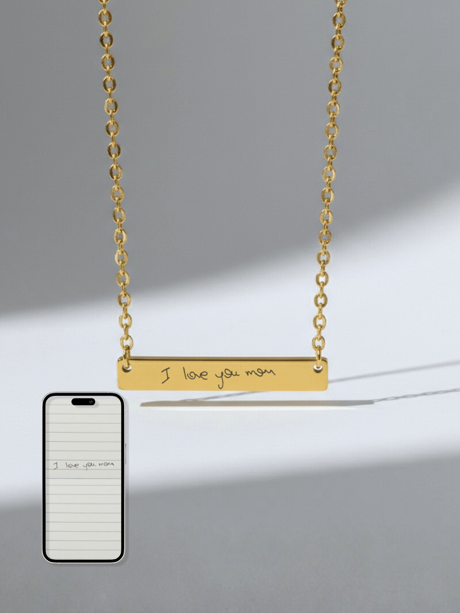 Mom Custom Engraved Text Bar Necklace - Soulmate Customs