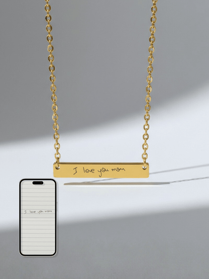 Mom Custom Engraved Text Bar Necklace - Soulmate Customs