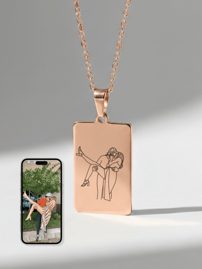 Soulmate Custom Engraved Photo Tag Necklace - Soulmate Customs