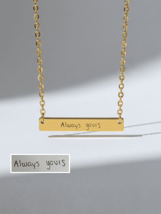 Soulmate Custom Engraved Text Bar Necklace - Soulmate Customs