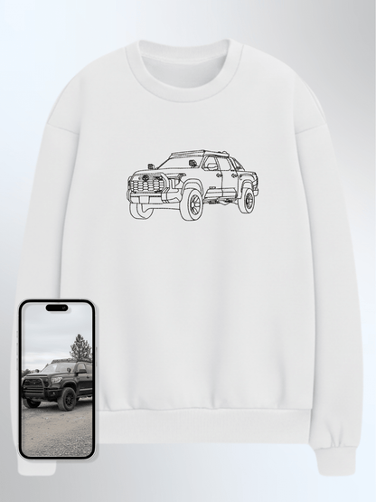 Automobile Custom Embroidered Photo Sweatshirt - Soulmate Customs