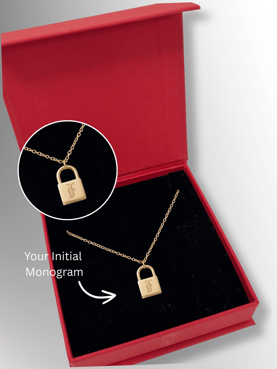 Initial Engraved Padlock Necklace - Soulmate Customs