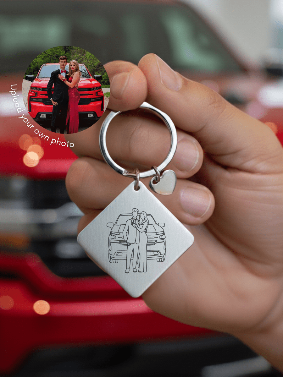 Automobile Custom Engraved Photo Keychain - Soulmate Customs