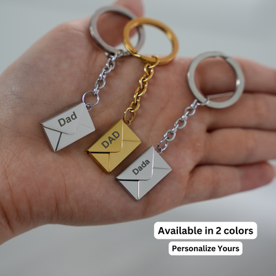 Father's Day Custom Engraved Secret Letter Keychain