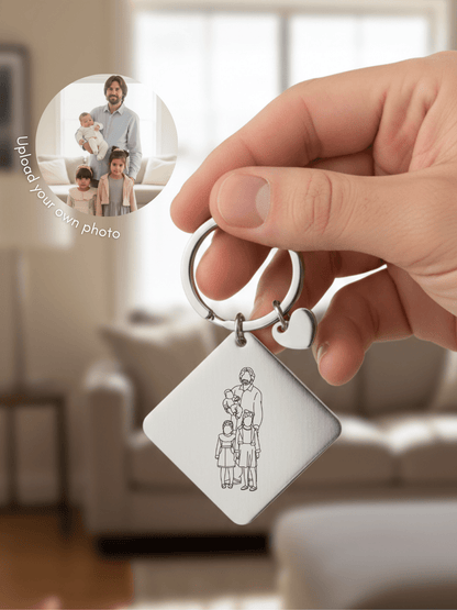 Dad Custom Engraved Photo Keychain - Soulmate Customs