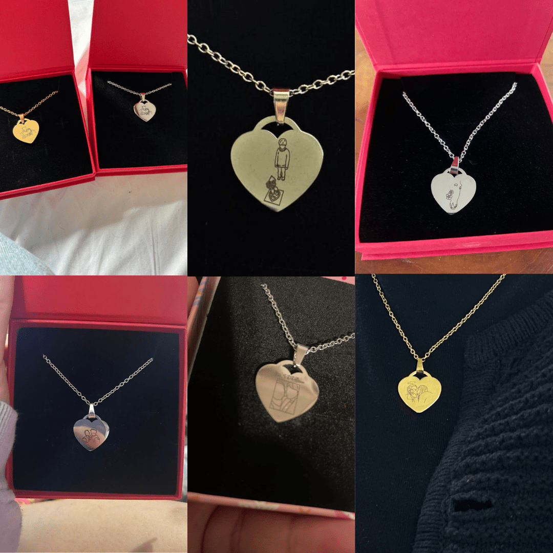 Custom Memorial Heart Necklace - Soulmate Customs