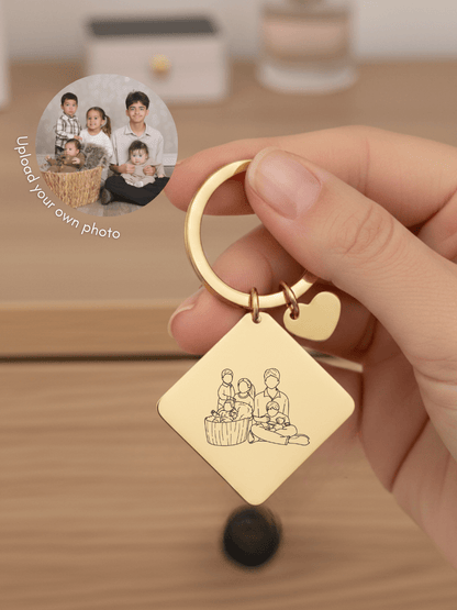 Mom Custom Engraved Photo Keychain - Soulmate Customs
