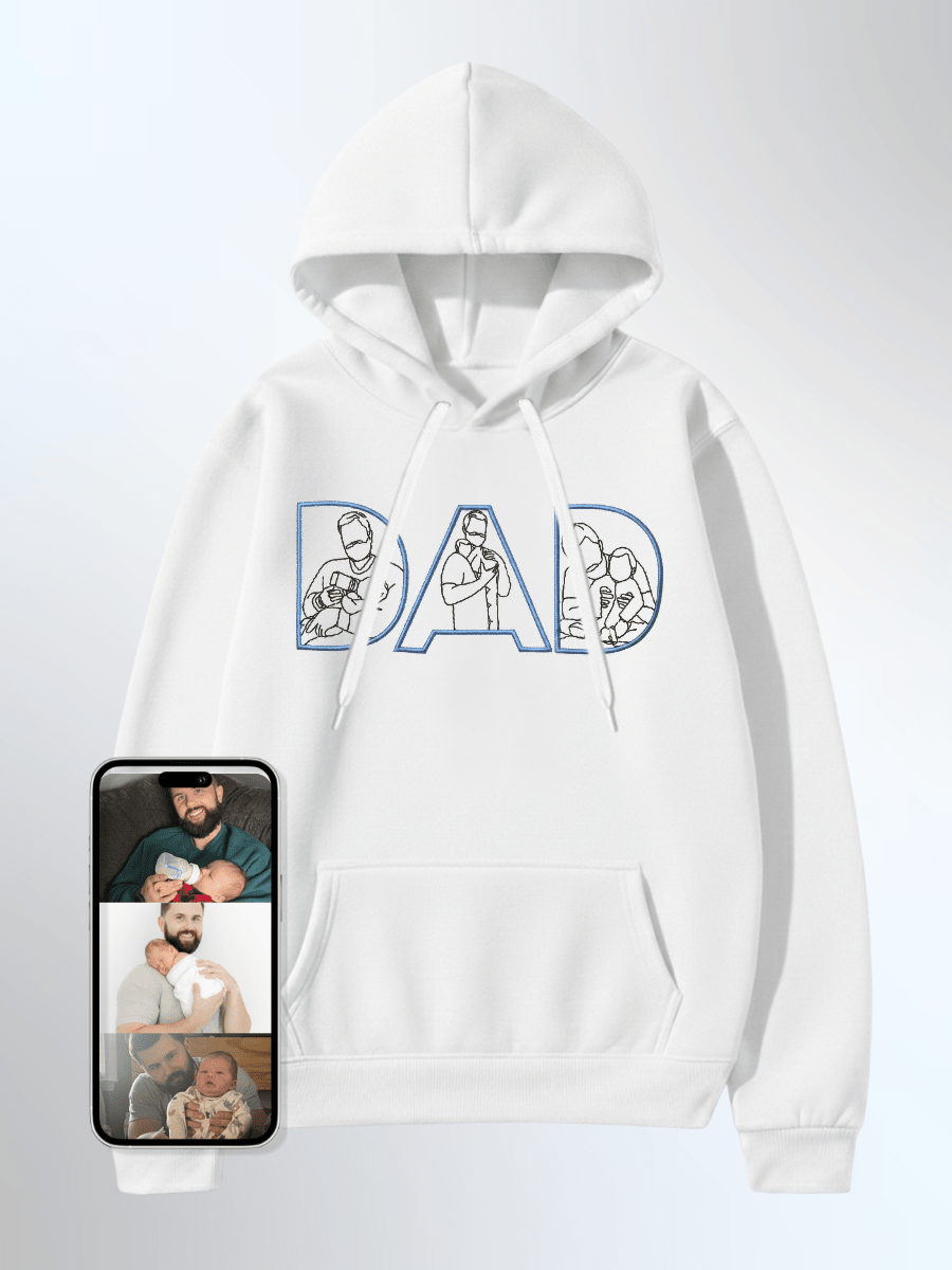 Dad Custom Embroidered Photo Hoodie - Soulmate Customs