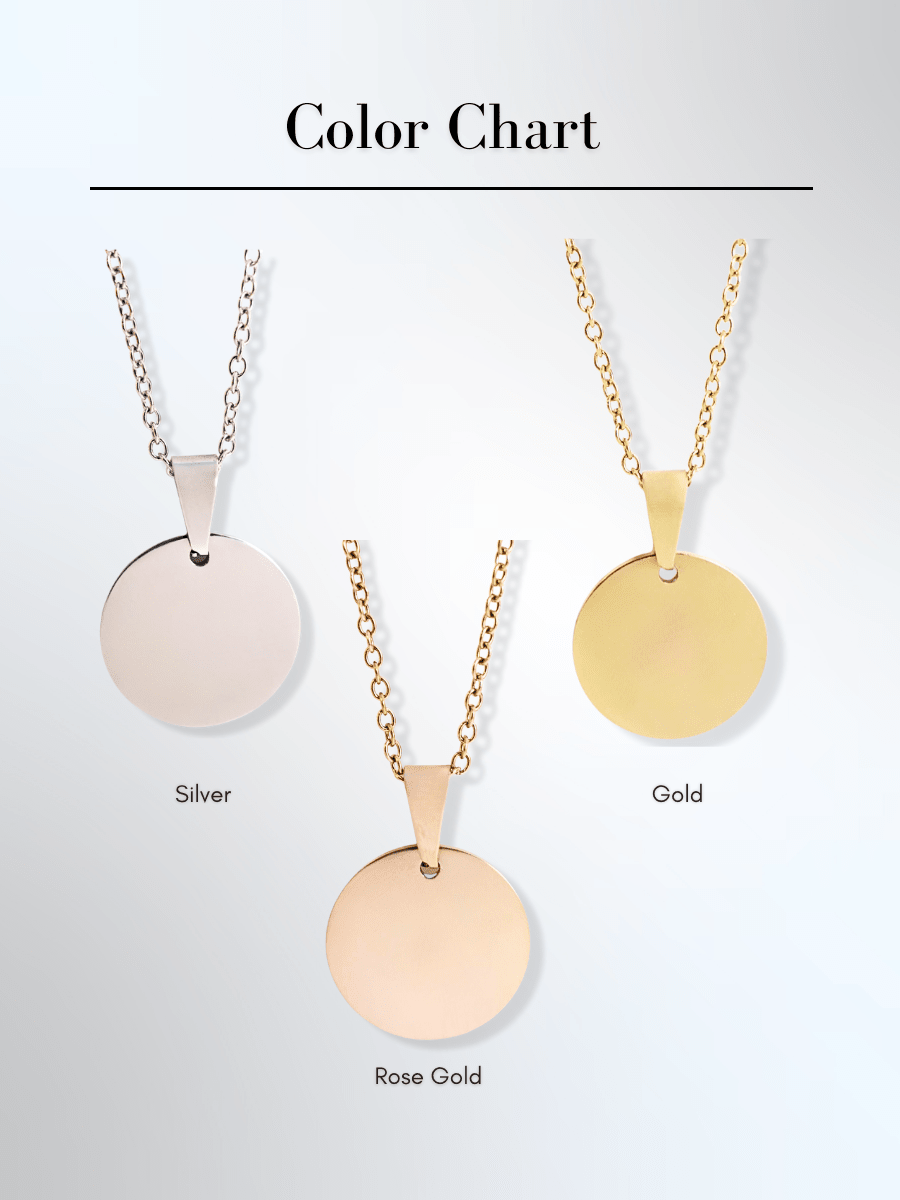 Memorial Custom Engraved Photo Circle Necklace - Soulmate Customs