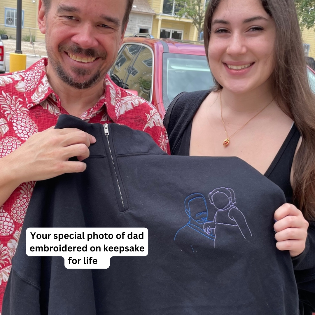 Embroidered Father's Day Quarter-Zip Sweatshirt