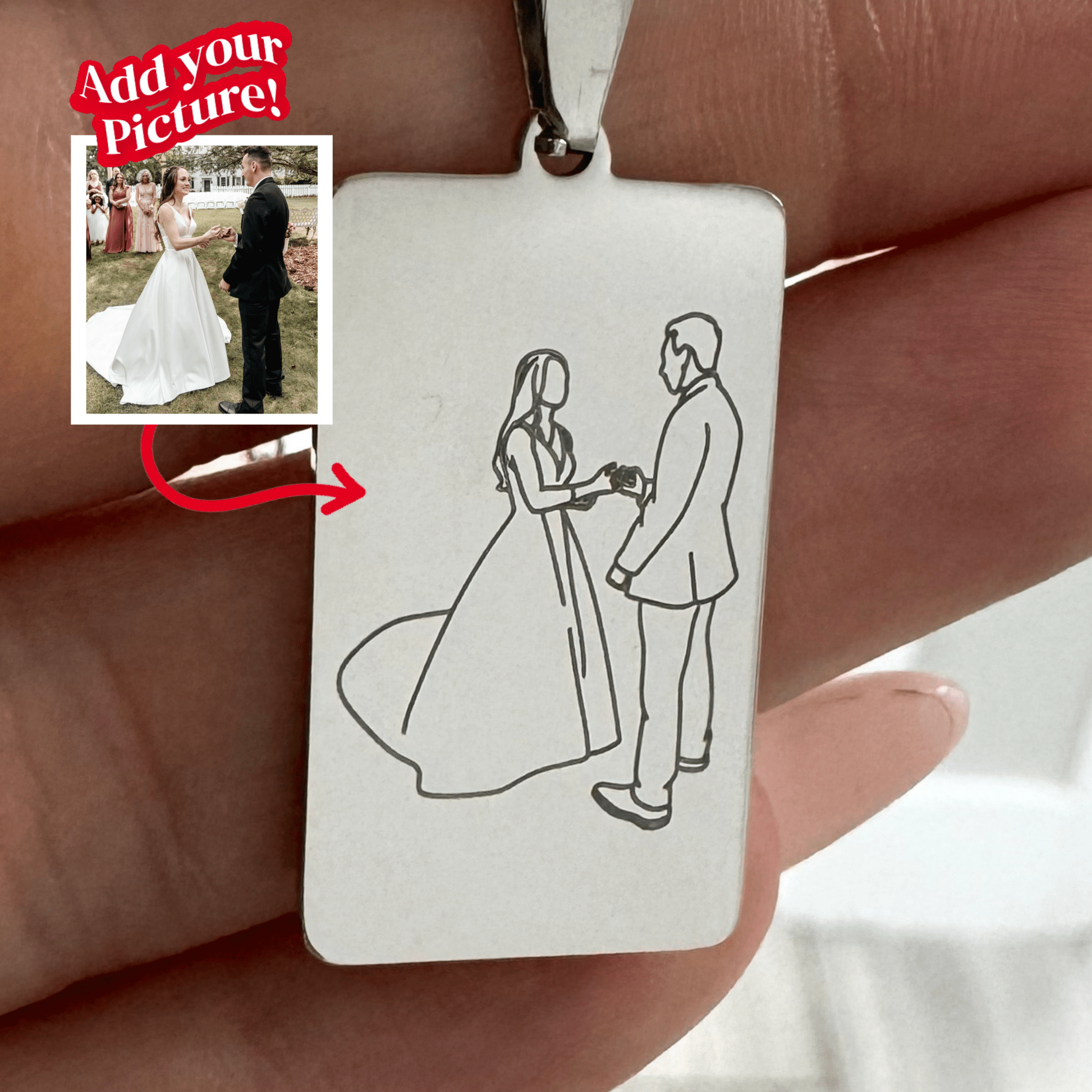 Custom Soulmate© Tag Outline Necklace - Soulmate Customs