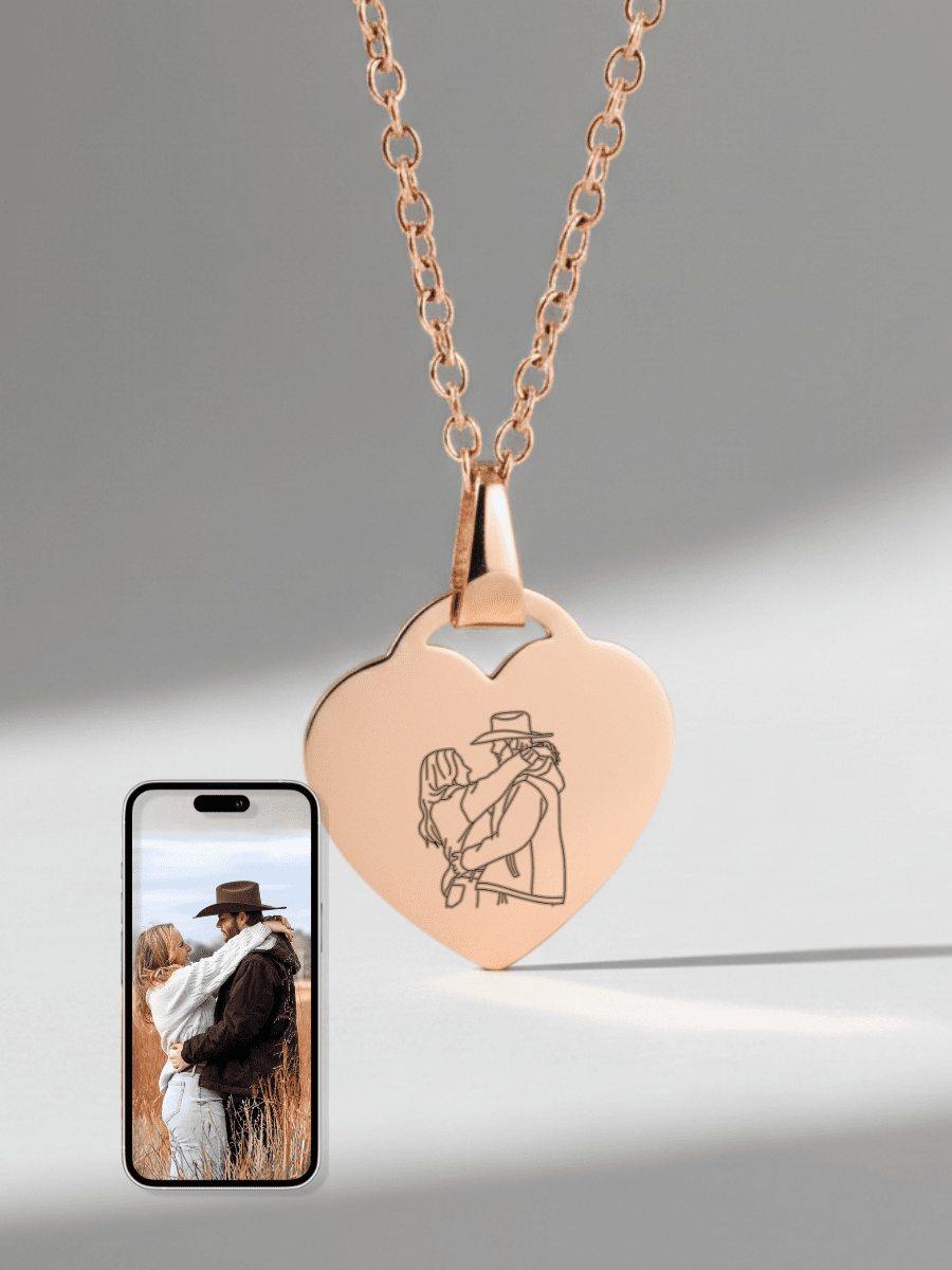 Soulmate Custom Engraved Photo Heart Necklace - Soulmate Customs