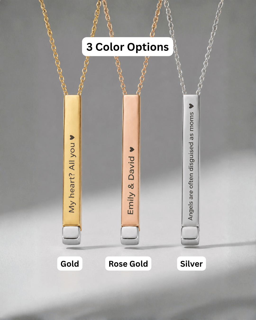 Custom Text Engraved Secret Message Necklace - Soulmate Customs