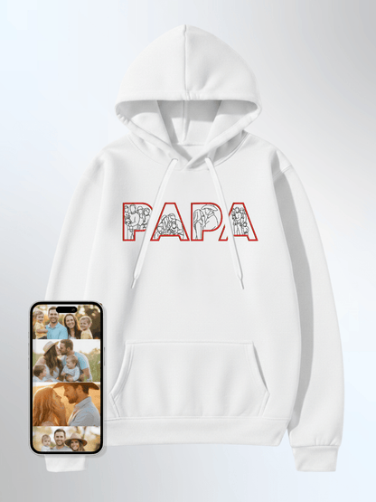 Papa Custom Embroidered Photo Hoodie - Soulmate Customs