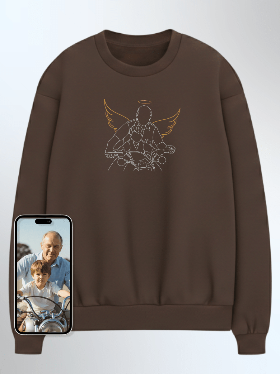 Memorial Custom Embroidered Photo Sweatshirt - Soulmate Customs