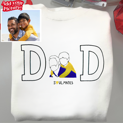 Embroidered Fathers Day "DAD" Outline Hoodie - Soulmate Customs©