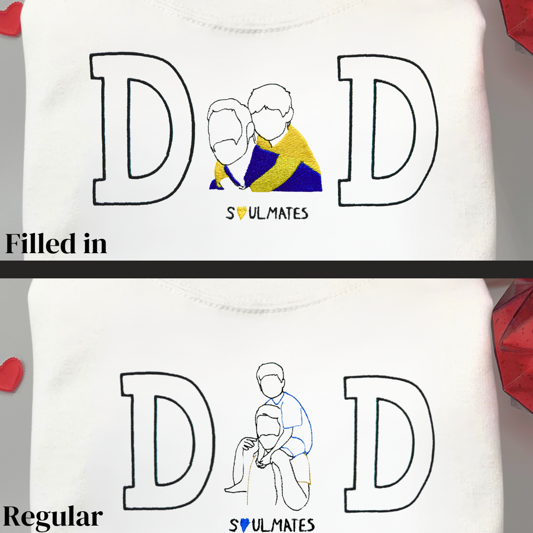 Embroidered "DAD" Outline Hoodie - Soulmate Customs©