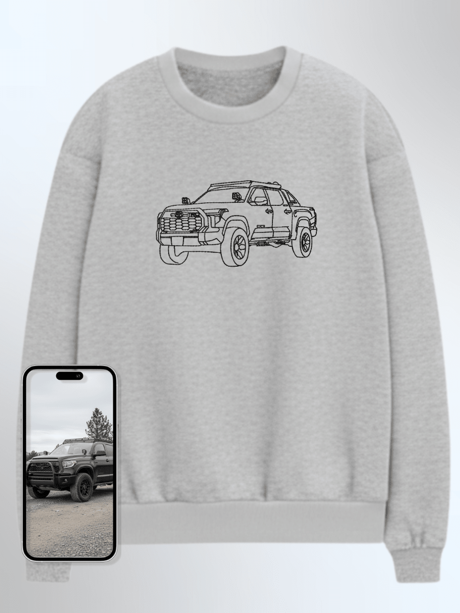 Automobile Custom Embroidered Photo Sweatshirt - Soulmate Customs