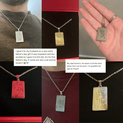 Father's Day Custom Soulmate© Tag Outline Necklace - Soulmate Customs