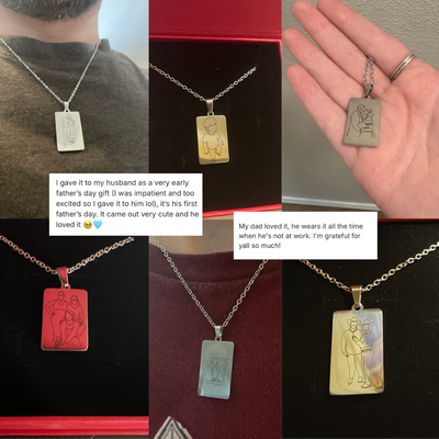 Father's Day Custom Soulmate© Tag Outline Necklace