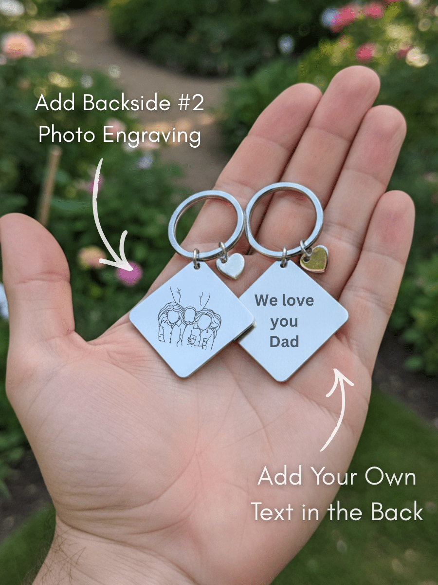 Dad Custom Engraved Photo Keychain - Soulmate Customs