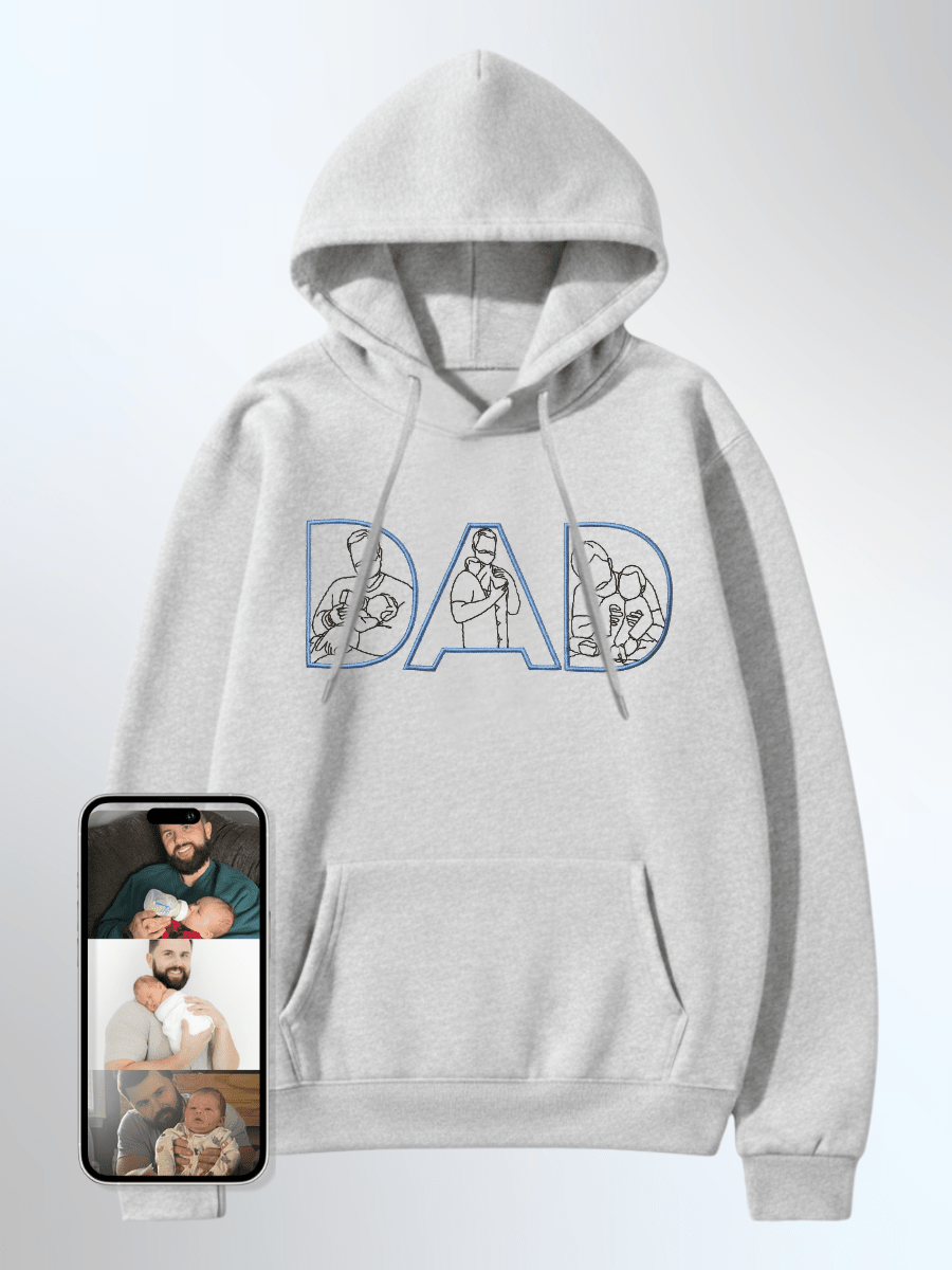 Dad Custom Embroidered Photo Hoodie - Soulmate Customs