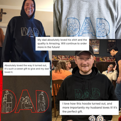 DAD Custom Photo Hoodie - 3 Photo Design