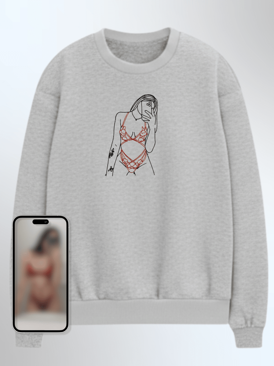 Spicy Custom Embroidered Photo Sweatshirt - Soulmate Customs