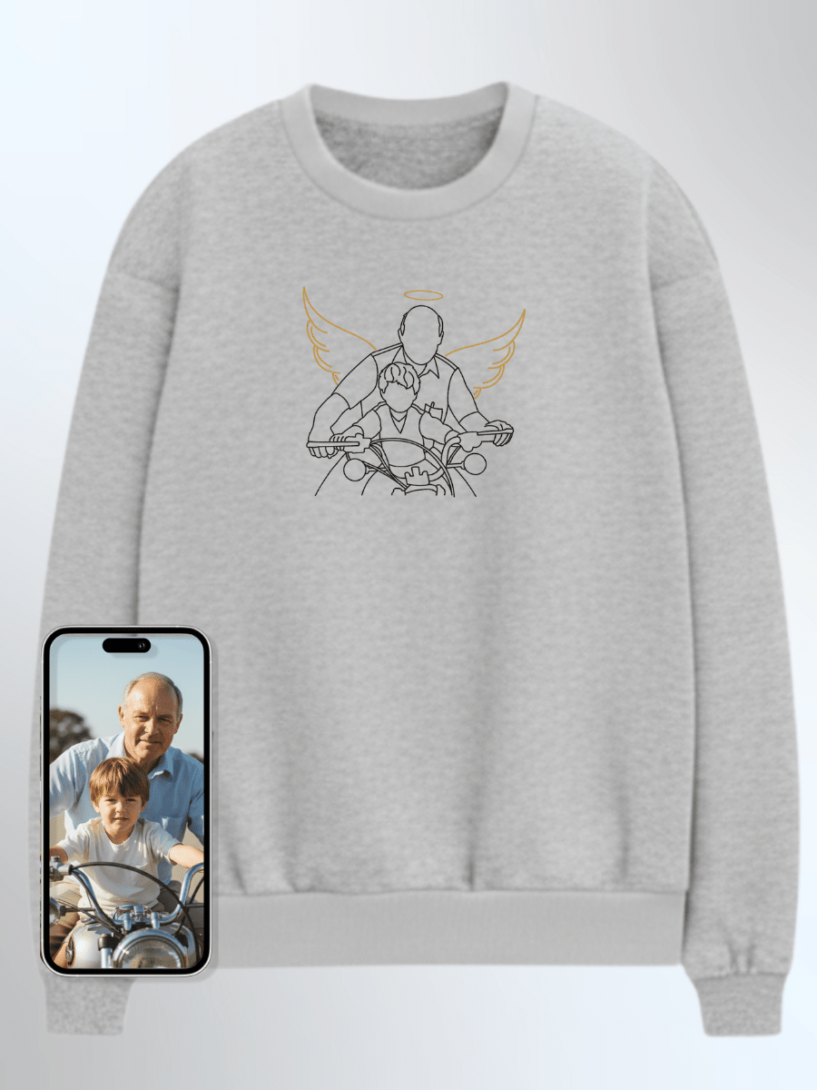 Memorial Custom Embroidered Photo Sweatshirt - Soulmate Customs