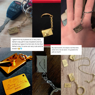 Father's Day Custom Engraved Secret Letter Keychain