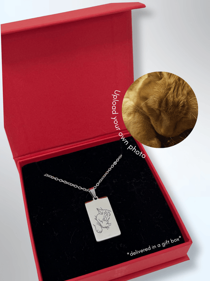 Pet Photo Engraved Tag Necklace - Soulmate Customs