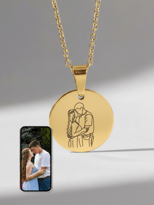 Soulmate Custom Engraved Photo Circle Necklace - Soulmate Customs