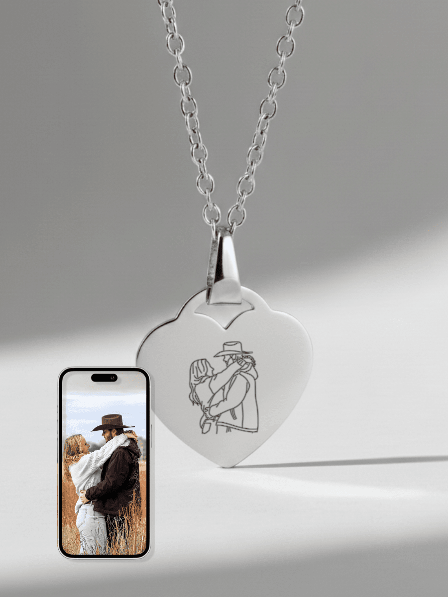 Soulmate Custom Engraved Photo Heart Necklace - Soulmate Customs